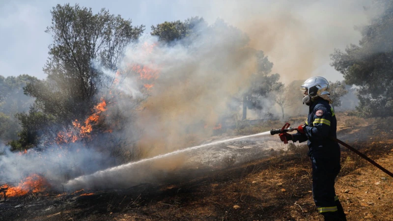 Firefighters Battling Major Wildfire on Outskirts of Athens 