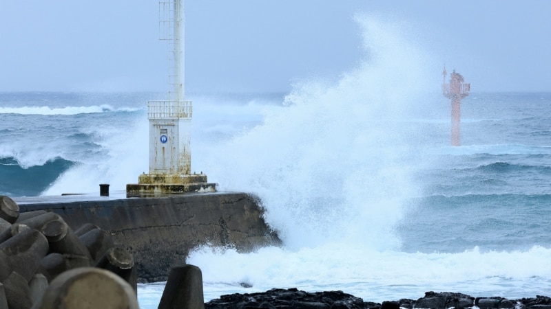 Khanun Blowing Into South Korea With Strong Winds After Dumping Rain on Japan