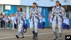 One American, Two Russians Blast Off in Russian Spacecraft to International Space Station