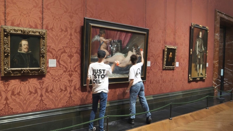 British Climate Activists Smash Glass on Velazquez's Venus Painting