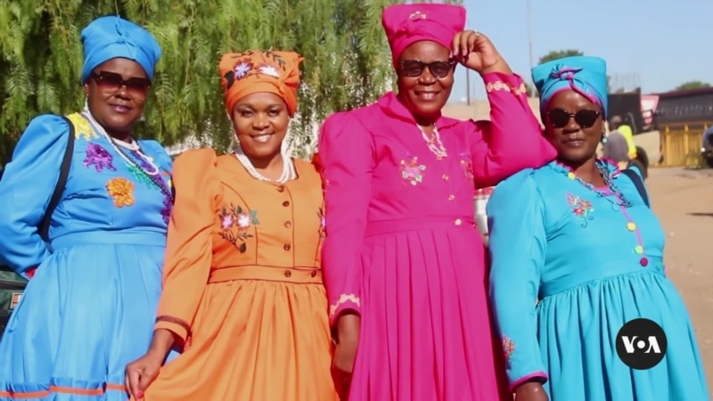 Old style dresses help Namibian women look ahead