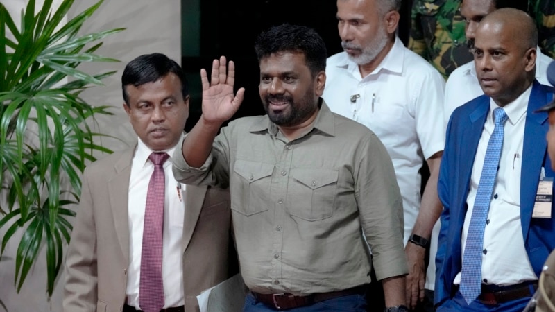 Sri Lankan leftist leader sworn in after landslide election win