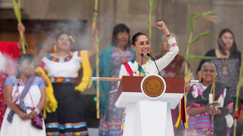 Mexico's first female president takes oath of office, promises to help poor